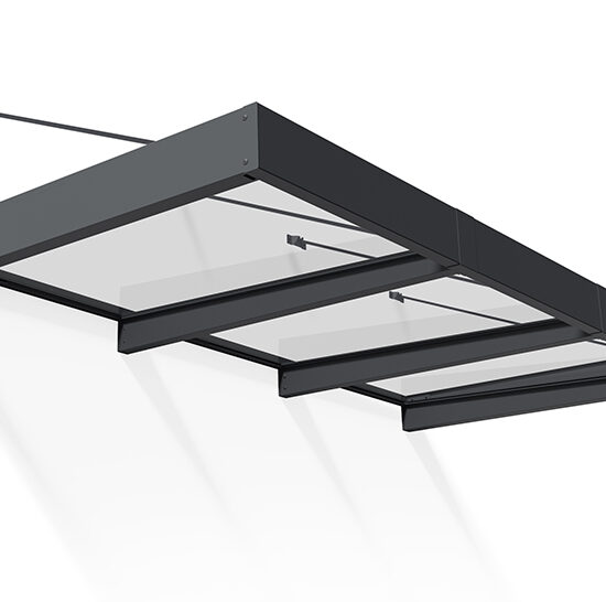 Sophia XL Door Awning Kit -140cm x 286cm Grey Structure & Clear Panels