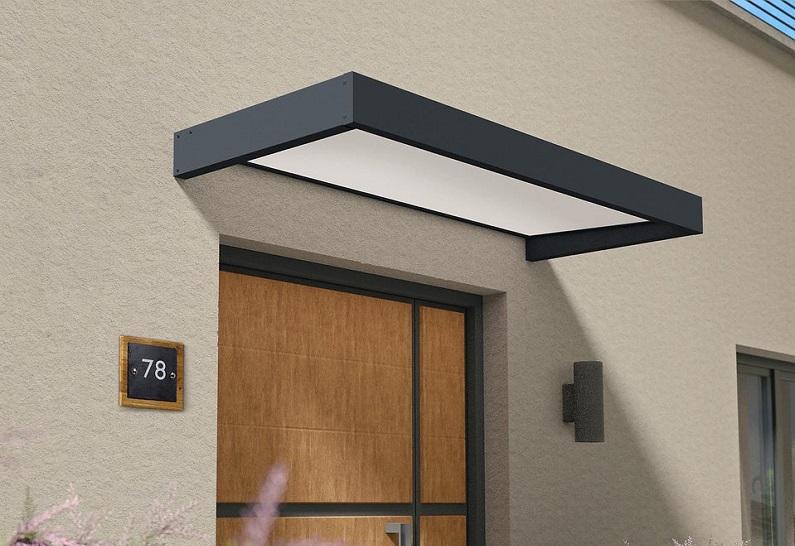 Sophia Door Awning Kit - 95cm x 215cm Grey Structure & White Opal Panels - Image 2